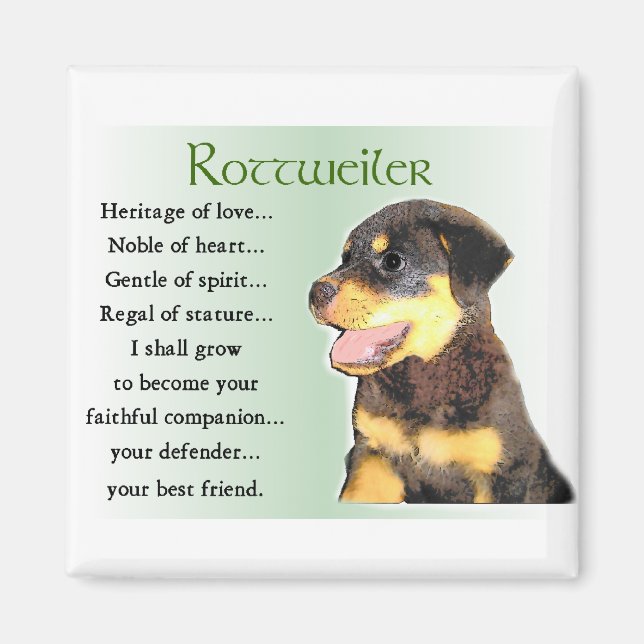 Rottweiler Art Gifts Magnet (Framsidan)