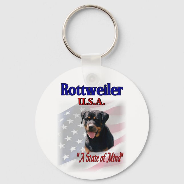 Rottweiler Art Gifts Nyckelring (Framsida)