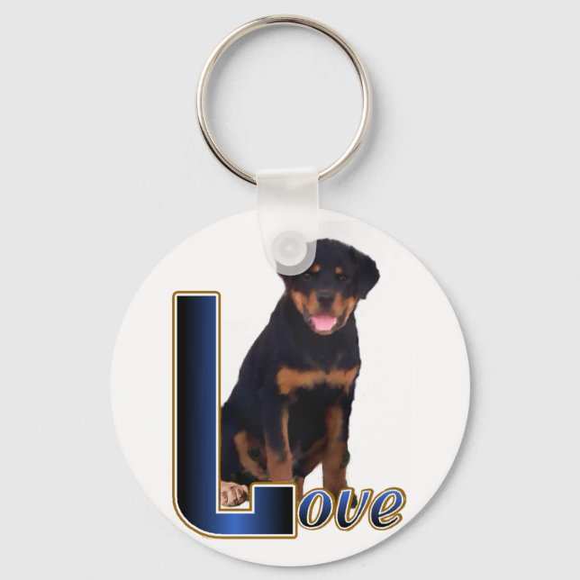 Rottweiler Art Gifts Nyckelring (Framsida)