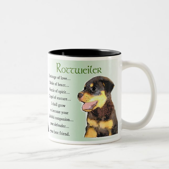 Rottweiler Art Gifts Två-Tonad Mugg (Höger)