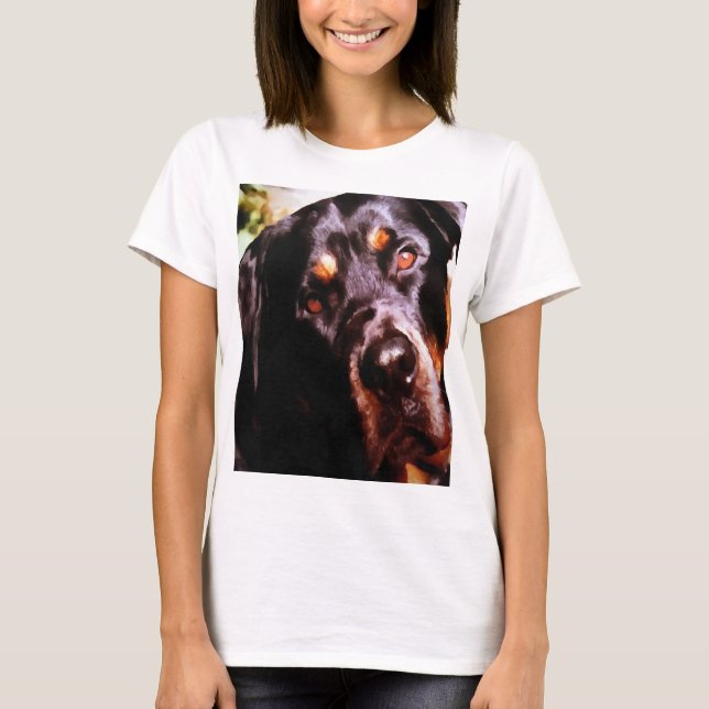 Rottweiler Artistic Pet Portait T Shirt (Framsida)