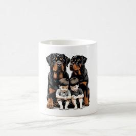 Rottweiler as loyal guardians of kids kaffemugg