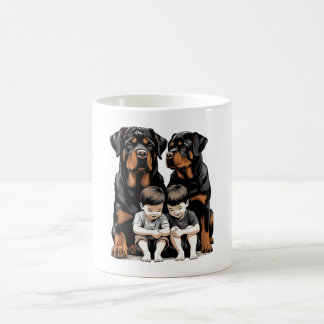 Rottweiler as loyal guardians of kids kaffemugg