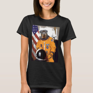 Rottweiler Astronaut Proud Patriotic T Shirt