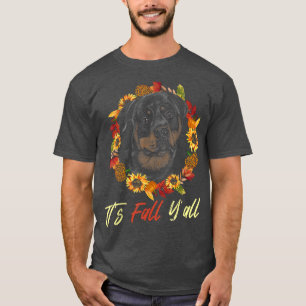Rottweiler Autumn Fall Season Leopard Pumpkin Hund T Shirt