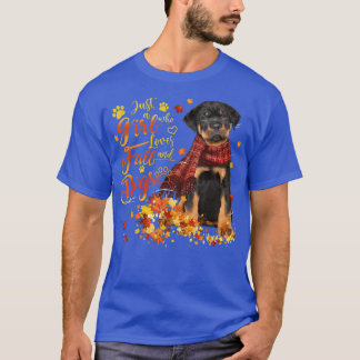 Rottweiler Autumn Lämnar bara en flicka som Kärlek T Shirt