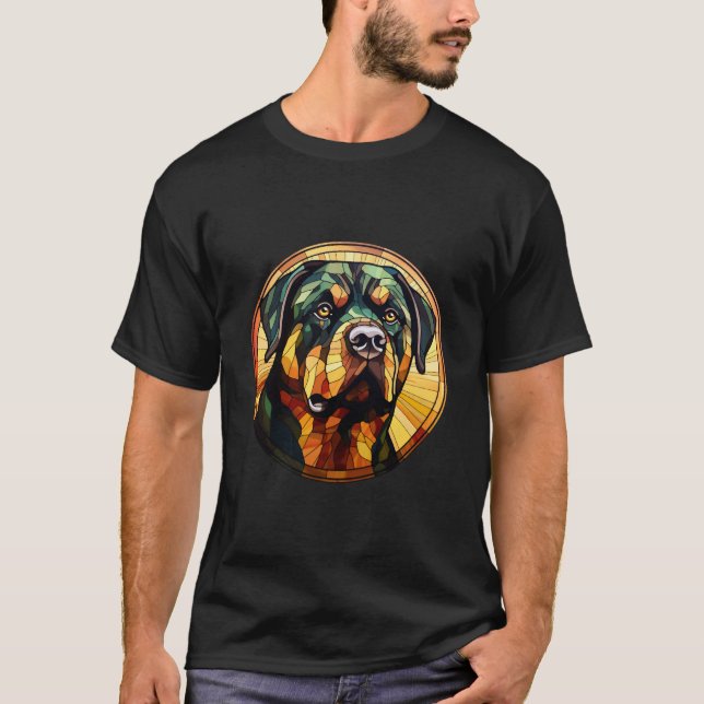 Rottweiler av sötfärgat glasglas t shirt (Framsida)