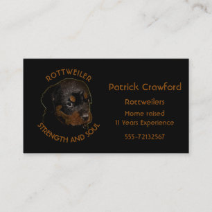 Rottweiler avelsdjur och utbildning visitkort