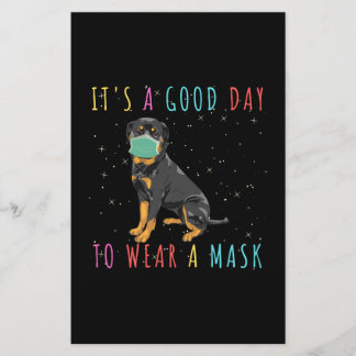 Rottweiler Bära en mask funny en Bra Day to Wea Brevpapper