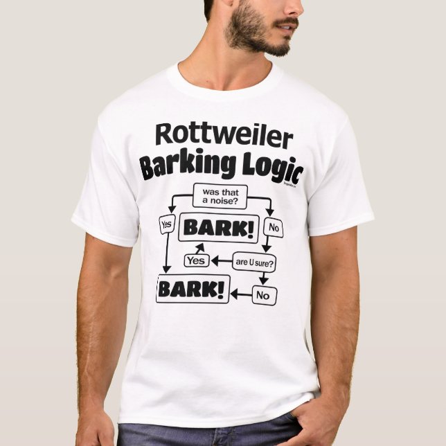 Rottweiler Barking Logic T Shirt (Framsida)