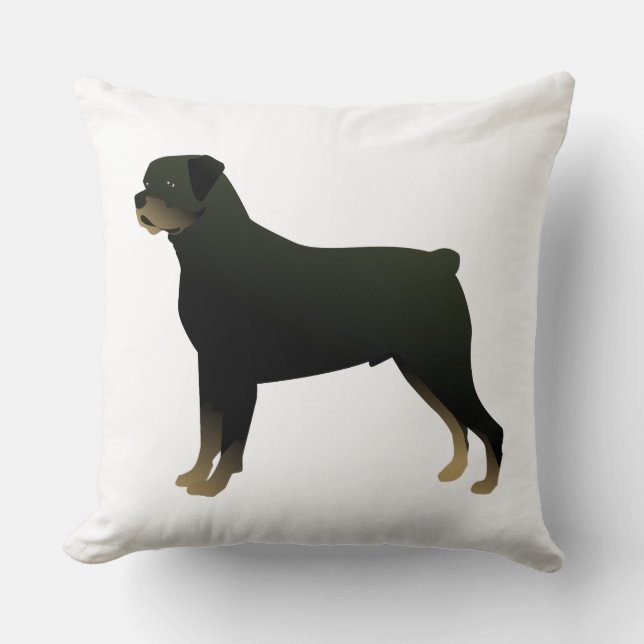 Rottweiler Basic Hund aveln Illustration Silhouett Kudde (Framsida)