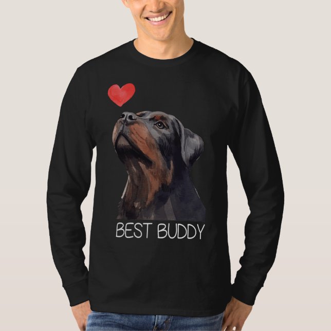 Rottweiler Best Buddy Hund Heart 6 T Shirt (Framsida)
