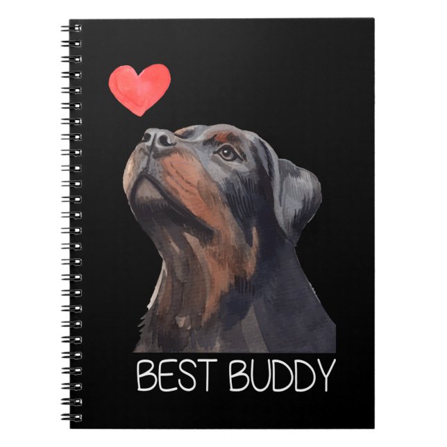 Rottweiler Best Buddy Hund Heart Anteckningsbok (Framsidan)