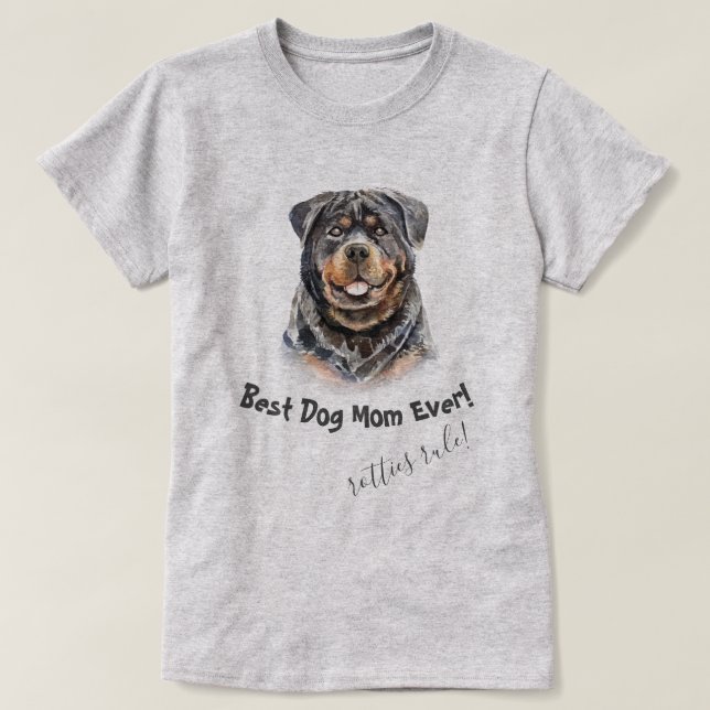 Rottweiler Best Hund Mamma någonsin T Shirt (Design framsida)