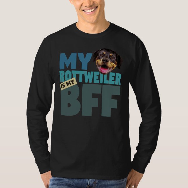 Rottweiler Bff Hund Best Friend T Shirt (Framsida)