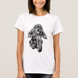 Rottweiler Biker Hund T Shirt