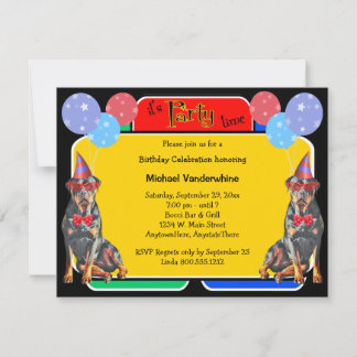 Rottweiler Birthday Barker Inbjudningar