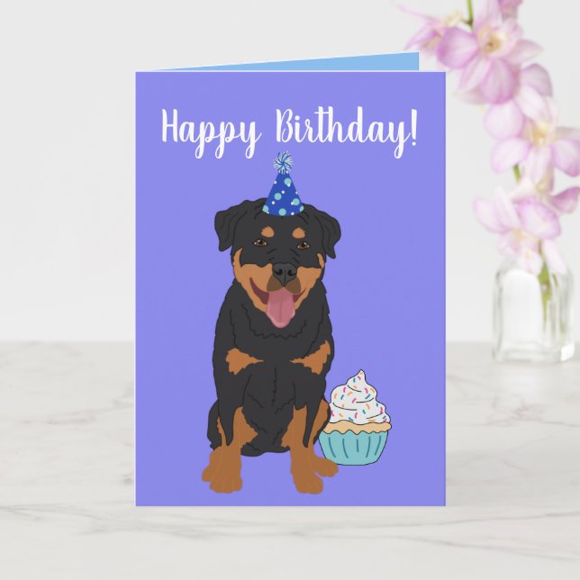 Rottweiler Birthday Card Kort (Orkide)