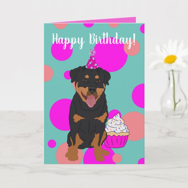 Rottweiler Birthday Kort (Liten växt)