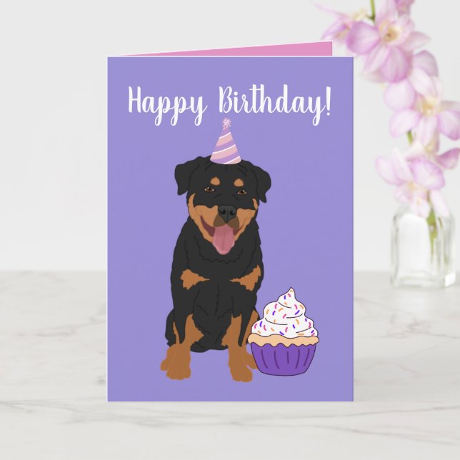 Rottweiler Birthday Kort (Orkide)