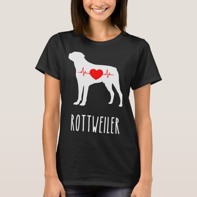 Rottweiler Breed Hund älskare T Shirt (Framsida)
