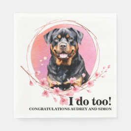 Rottweiler Bröllop Napkins with Hundar Photo Pappersservett