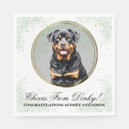 Rottweiler Bröllop Napkins with Hundar Photo Pappersservett