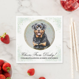 Rottweiler Bröllops Servetter Med Hund Foto
