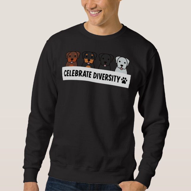 Rottweiler Celebrate Diversity Lång Ärmad Tröja (Framsida)