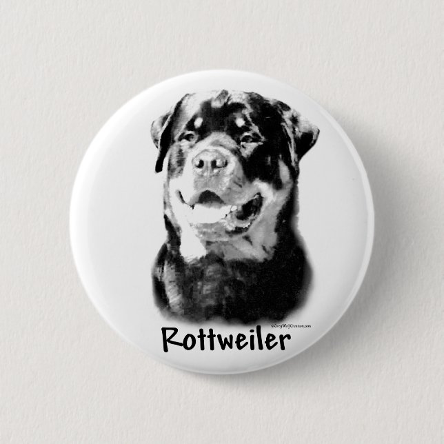 Rottweiler Charcol - Button Knapp (Framsida)