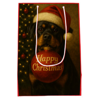 Rottweiler Christmas gift bag 