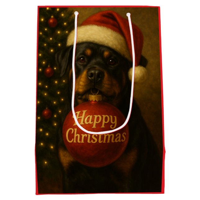 Rottweiler Christmas gift bag  (Baksidan)