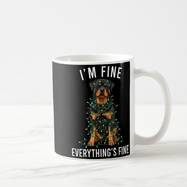 Rottweiler Christmas I'm Fine Everything Is Fine  Kaffemugg (Höger)