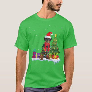 Rottweiler christmas lustilpipa mas träd ljus s t shirt