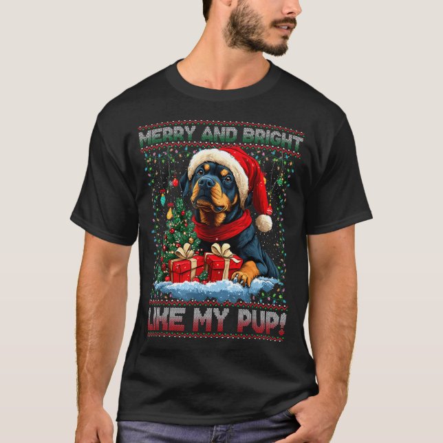 Rottweiler Christmas Tree Decorations Dog Lover Xm T Shirt (Framsida)