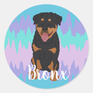 Rottweiler Classic Round Sticker Runt Klistermärke