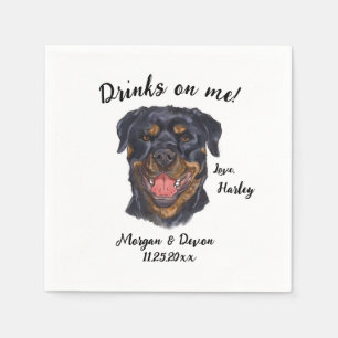 Rottweiler Cocktail Napkin Pappersservett