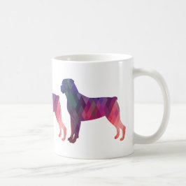Rottweiler Colorful Geometric Mönster Silhouette Kaffemugg