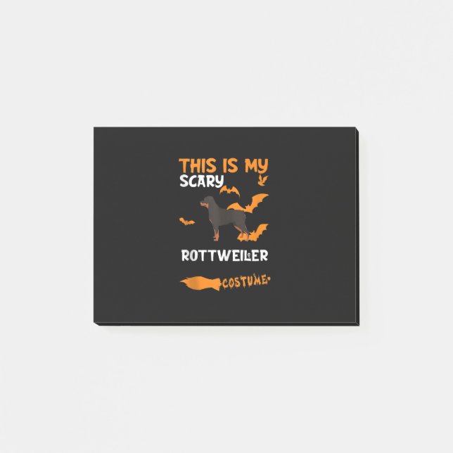Rottweiler Costume Halloween Lazy Scary Hund Tank Post-it Block (Framsida)