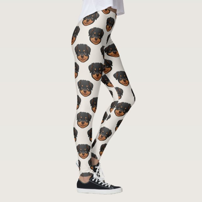 Rottweiler Cute Dog Lover Pattern Leggings (Höger)