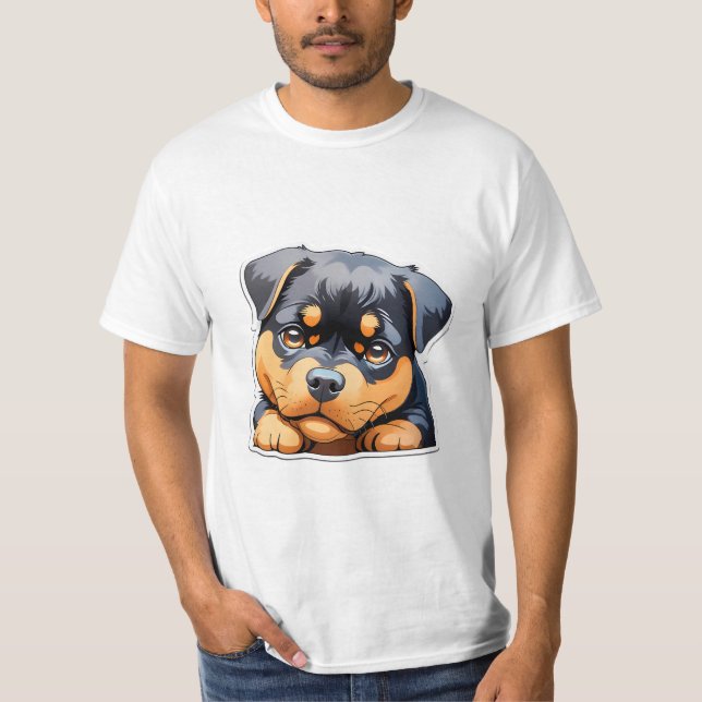 Rottweiler Cute manar tshirts (Framsida)