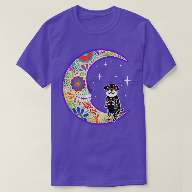 Rottweiler Dia de Los Muertos Skeleton  T Shirt (Design framsida)