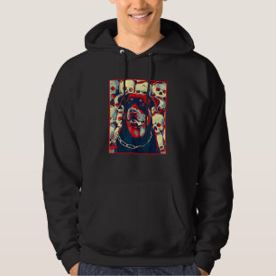 Rottweiler Dödskallar Halloween Popkonst Hoodie