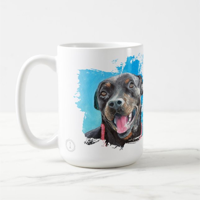 Rottweiler dog love mug  kaffemugg (Vänster)