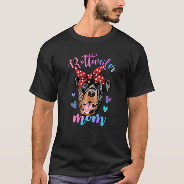 Rottweiler Dog Lover Funny Cute mom, mama, mother  T Shirt (Framsida)