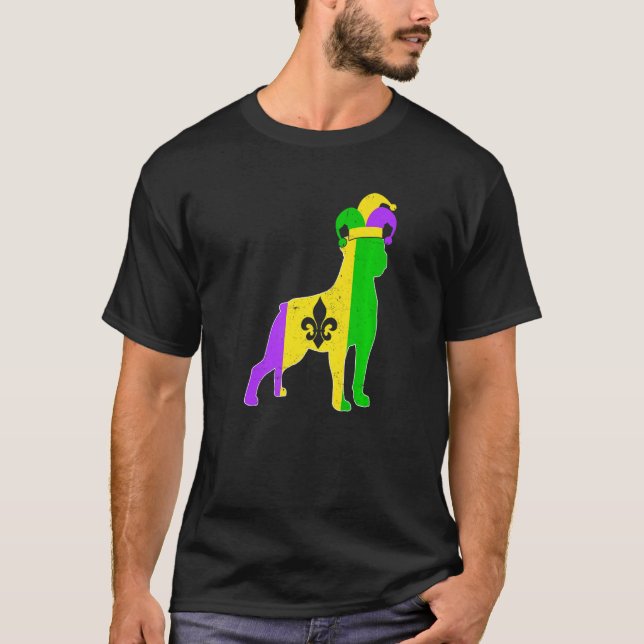 Rottweiler Dog Mardi Gras Carnivals Funny Puppy Je T Shirt (Framsida)