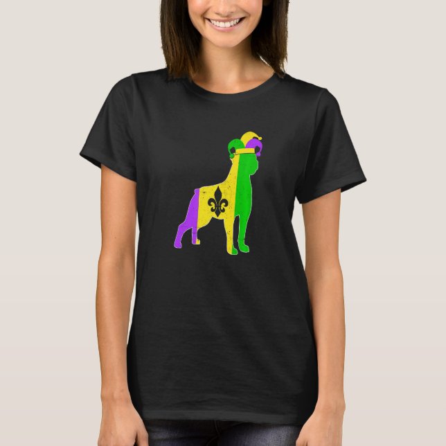 Rottweiler Dog Mardi Gras Carnivals Funny Puppy Je T Shirt (Framsida)