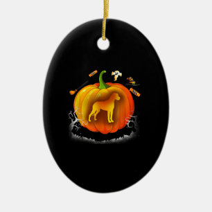 rottweiler dog pumpkin costume halloween julgransprydnad keramik