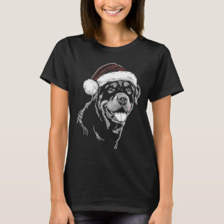 Rottweiler Dog Santa Hat Christmas Xmas Pajama  T Shirt