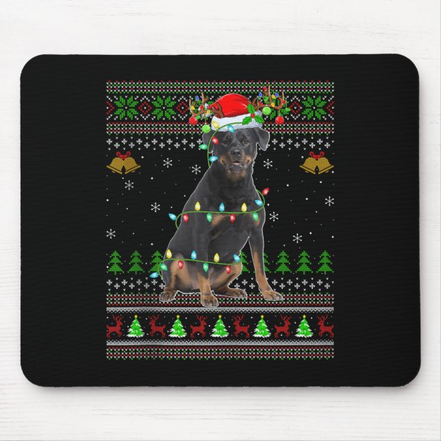 Rottweiler Dog Ugly Christmas Sweaters Holiday San Musmatta (Framsidan)